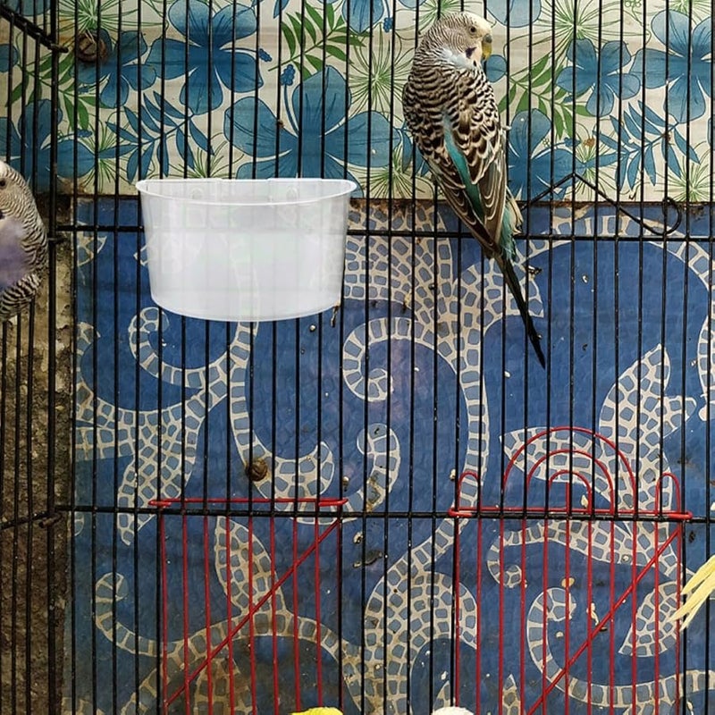 12 قطعة من مجموعة أطباق تغذية الطيور الزرقاء المعلقة وأكواب المياه لقفص الببغاء - Image 3